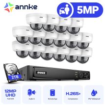 5mp Cctv Kit 16ch Poe Nvr Outdoor Indoor Ir Network Camera Night Vision Remote Monitoring 16 × Cameras Security Camera System - 2tb Hdd - Annke