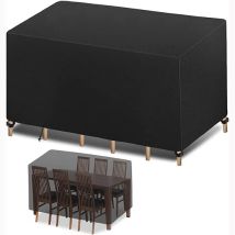 Groofoo Housse De Protection Pour Salon De Jardin - Tissu Oxford Imperméable Et Résistant Au Vent Et Uv Noir 210x110x70cm