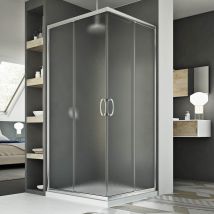 Idralite Duschkabine 120x80 cm – 185 cm hoch – ESG-Sicherheitsglas – Schiebetüren – abnehmbare Tür – einfach zu reinigen