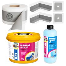 Dichtset Für Duschabdichtung Bad Abdichtung Dichtband Flüssigfolie 4kg H03 - Halbau