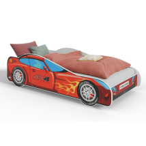 Viking Choice – Letto per bambini auto 4x4 160x80 – Design supereroi, struttura FLEX, materasso incluso, sponde alte – 110 kg