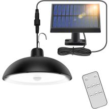 Solar Lights Outdoor, 78 Leds 4 Modes Outdoor Solar Hanging Light With Motion Sensor, Remote Control, 360° Adjustable Solar Panel, Ip65 Waterproof 