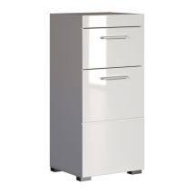 Trendteam - Mueble Bajo Para Baño Amanda - 1 Puerta + 1 Cajón - L37 X P31 X H79 Cm - Blanco