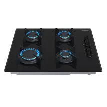 Arebos Placa De Gas 4 Fuegos Superficie Vidrio Encastrable Gas Natural Propano