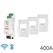 Shelly - Pro 3em 400a - Misuratore Di Consumo Di Corrente Trifase, Wifi, Wlan, Bluetooth, Barra Din, Scenari Personalizzati, Misurazione Consumi 