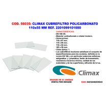 Climax – Cristal policarbonato incoloro 110x55 mm – Clase óptica 1 – Certificación EN 166 CE