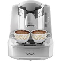 Arzum – Caffettiera elettrica OKKA automatica – Bianco, Argento – Potenza 710W, Capacità serbatoio 0,95L