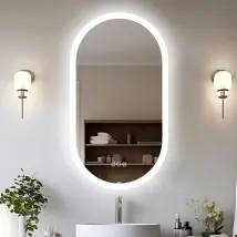Luvodi Espejo Baño Con Luz Led Ovalado Antivaho Retroiluminado Regulable Inteligente Moderno, 500 X 800mm