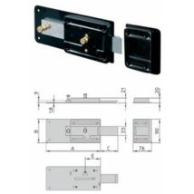 Serratura Viro Art. 1.7853 – Catenaccio a scrocco con pomolo – Dimensioni scatola: 90 x 215 mm, Peso: 1,4 kg