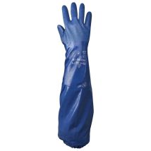 Chemikalienschutzhandschuh NSK 26 – Nitril – 650 mm – Größe 10 – EN 388:2003, EN 374-1:2016/Typ B, EN ISO 374-5:2016 – Blau