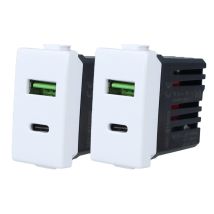 Set 2 Prese Usb 2 In 1 Tipo A + Tipo C Compatibili Con Serie Matix - Gloca