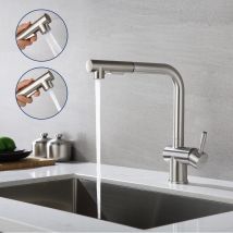 Rubinetto Da Cucina Girevole A 360, Rubinetto Cucina Estraibile In Acciaio Inossidabile, Miscelatore Monocomando Per Cucina Lavello, Acqua Calda E 