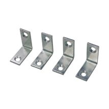 Winkelverbinder 25 mm – verzinkter Stahl – 4 Löcher – 15 mm Höhe – 25 mm Breite – 4 Stück