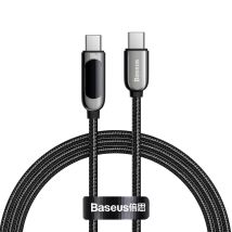 Basetech - Baseus Usb Typ C - Usb Typ C Kabel 100 W (20 V / 5 A) 1 M Power Delivery Mit Display Powermeter Schwarz (catsk-b01)