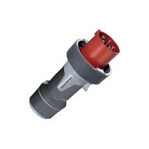 Mennekes 13219 Plug Power Top Xtra With Rubber Surface, Ip 67 Protection - 4p - 125 A Current, 400 V, Red
