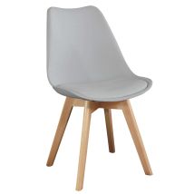 Holz- Und Plastik -innenstuhl Mit Gepolstertem Sammelem Sitz - Gray - Gray