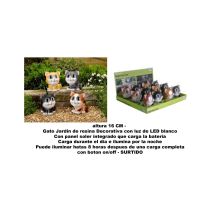 Chat Décoratif De Jardin En Résine Assortie 16 Cm