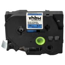 Vhbw - Label Tape Compatible With Brother Pt 2400, 2300, 2310, 2400e Label Printer 8m X 18 Mm, Black On Blue, Extra Strong, Laminated