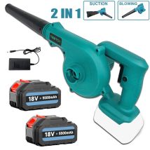 Soffiatori E Aspiratori Elettrici, Soffiatore Ad Aria Senza Fili 2 In 1, Per Pulire Le Foglie Dalla Polvere Di Neve +2x Batteria Da 5,5 A + 