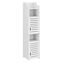 Mueble Columna Para Mueble Contenedor De Baño Con Puertas Con Varios Compartimentos 135 Cm Blanco 030005824