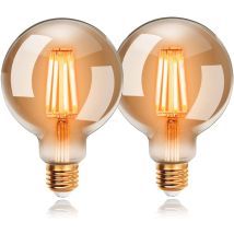 Mereteet - 4 W Edison Vintage G80 Led-leuchtmittel, Warmweiß 2200 K E27, Entspricht 40 W Glühlampe, Retro-glühlampe, Retro-antik-dekorationslampe, 