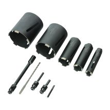 Addax – Diamond Core Kit – 5 Diamond Core Bits for Lightweight Building Materials – Durable Aluminium Case