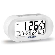 Reloj Despertador Digital ELBE RD009B – Pantalla LCD 3,1" – Función Snooze – Color Blanco – Medidor de Temperatura y Humedad