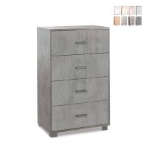 Schlafzimmerkommode Mit Vier Schubladen Beton Cemento 70x41x H112 Cm