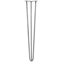 4 X 28' Hairpin Legs - 3 Prong - 12mm - Raw Steel