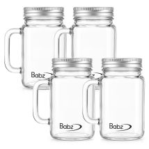 Mason Jars Drinking Glasses Assorted Colours Lid Storage Jars, 560 Ml, 4 Pack