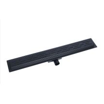 Edelstahl-Duschrinne 70 cm – matt schwarz – Einbauhöhe 67 mm – Breite Fliesenkante 20 mm – Höhe Fliesenkante 14 mm
