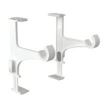 Soporte de barra de cortina para caja de persiana – 2 piezas – Aluminio, Acero, Plástico – Color Blanco – Acabado Brillante