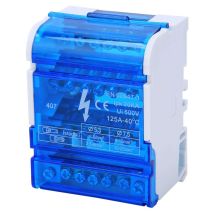 Cozevdnt - Junction Box Outdoor, Terminal Block With Protective Cover Brass Din Rail Single Phase Tiered Junction Box 4 Input 24 Output, Cable 