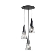 Suspension Moderne En Verre Soufflé Design Trento 3 - Noir