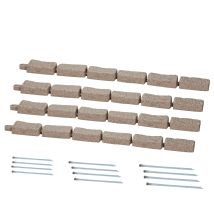 Mophorn - Faux Stone Garden Edging, 46.4 X 2.2 In Realistic Lawn Border, Flexible Brick-size Edging With Anchoring Spikes, Fade-resistant Yard Edge 
