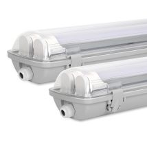 Wolketon 2 Tiras De Luces Led Impermeables Para Tubo Led T8, Ip65, 120 Cm, 2 X 18 W, Blanco Neutro