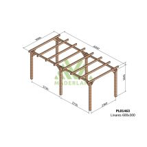 Maderland - Pérgola De Madera Laminada Linares ( ) - Gardeneas - 600 X 300 Cm