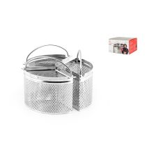 Set De 3 Platos Redondos De Acero Inoxidable 18 Cm