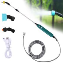 Electric Garden Plant Sprayer - With 3 Adjustable Nozzles And 5m Hose - With Battery Level Indicator