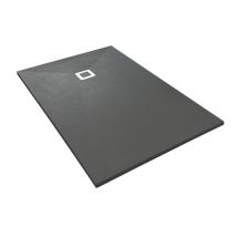 Duschwanne Aus Kompositstein Mit Schiefer-muster Flach (txbxh) 160 X 90 X 3 Cm Schwarz - Veroni