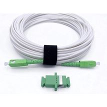 Elfcam - Glasfaserkabel Sc/apc Zu Sc/apc - 20m (weiß), Simplex Singlemode, Mit Adapter, Kompatibel Mit Livebox, Sfr Box, Bbox