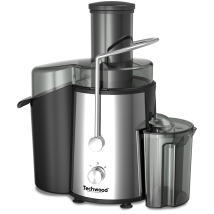 Centrifugeuse Techwood Tcfi-1056 - 800 W Inox - Récipient Pulpe (capacité 1,5 Litre)- Récipient À Jus Amovible - Coloris Noir