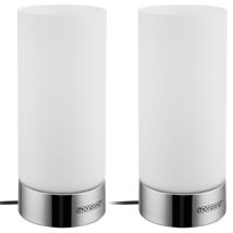 Set Of 2 Table Lamps Touch Control With 3 Brightness Levels Glass Shade & Non-slip Base Includes Energy-saving Led Bulbs Modern & Versatile Lighting 