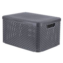 Storage Box With Lid Style L 30l Metallic Silver Curver