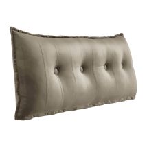 Vercart - Grand Oreiller De Lit Décoratif, Coussin De Lecture Capitonné De Boutons, Oreiller De Corps Pour Dormeur Latéral, Brun Clair Velours, 120 X 