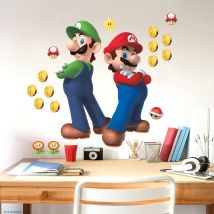 Roommates - Adesivo Gigante Super Mario Bros. E Luigi Riposizionabile