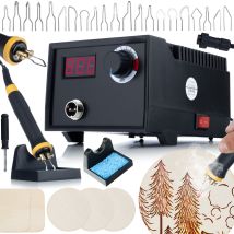 Estación De Pirograbado/estufa De Leña 60w Con Display Rosfix Black Fenix Rbb60w