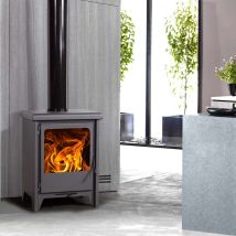 Panadero – Estufa de leña Lille 7,4 kW – Eficiencia A+ – Salida de humos 150 mm – Volumen calefacción 270 m³