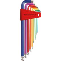 Pb Swiss Tools - Winkelschraubendreher- Satz Im Kunststoffhalter 9-teilig 1,5-10mm Rainbow Kugelk