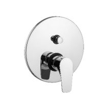 PAFFO – UP-Brausemischer mit 2 Ausgängen – Gewindebohrer 35mm – Warm-/Kaltanschlüsse 1/2G, 3/4G – Metallplatte D. 200mm
